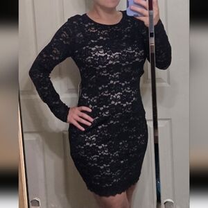 Elegant Black Lace Dress